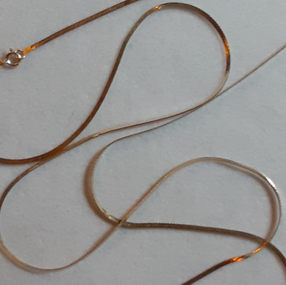 Vintage 14k Gold Tone Snake Chain Long  Necklace